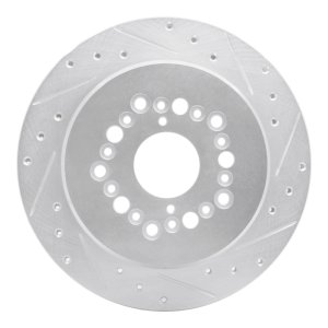 Lexus SC400 Brake Rotor (1) - Rear Right - R1 Concepts - Drilled & Slotted - Silver - `92-`00